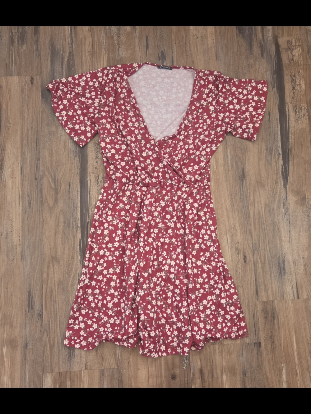 Red Floral Wrap Dress